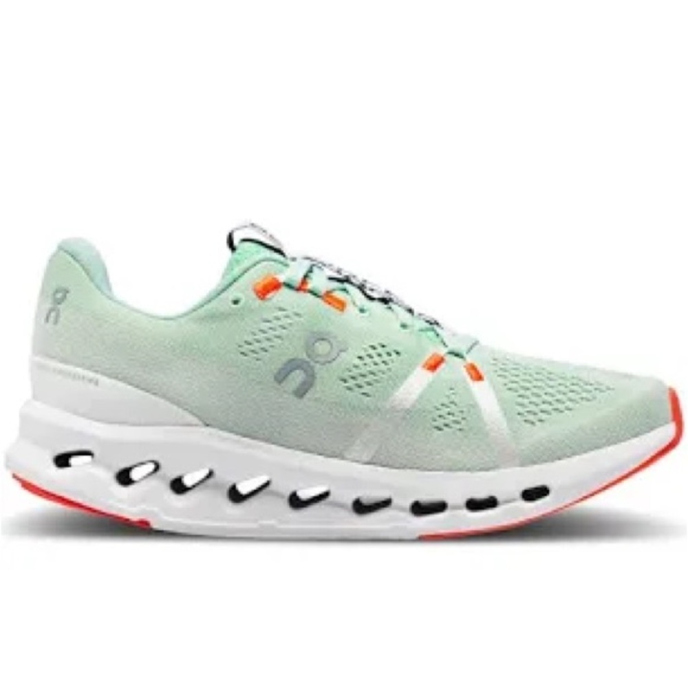 On Running Women's Sneakers in Mint Green and Orange
